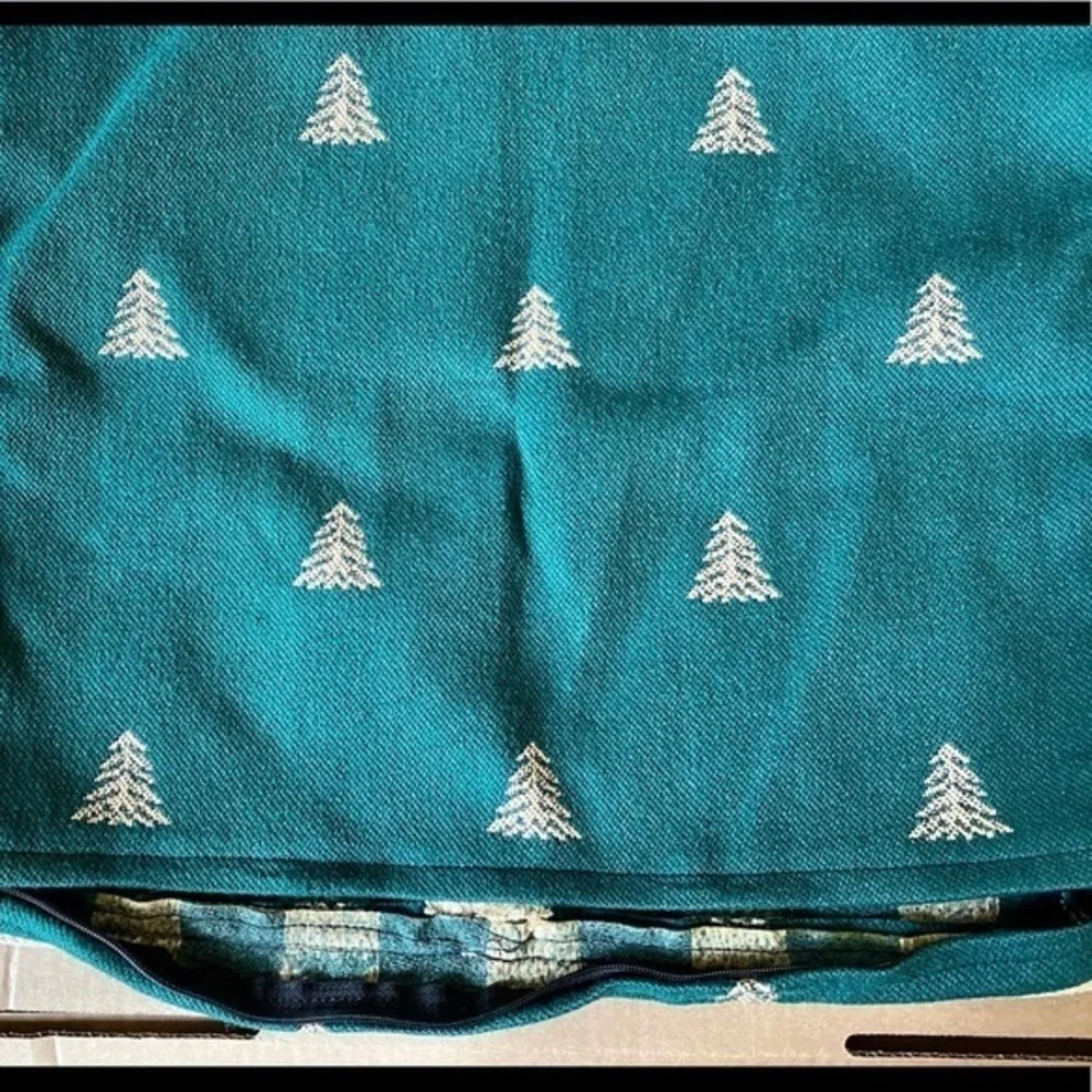 Omni Futon Furniture Heavy Cloth Green Christmas Tree Pillow Cover Zipper